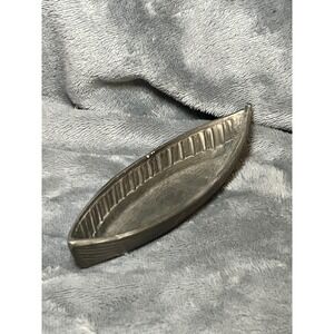 Vintage Rawcliffe Pewter Row Boat 1977 Figurine 6" Nautical Decor Collectible